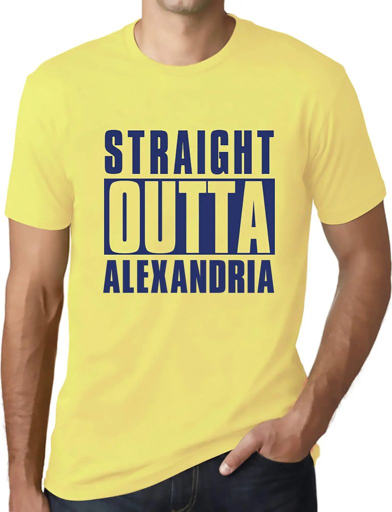 Herren Grafik T-Shirt Straight Outta Alexandria Öko-Verantwortlich Vintage Jahrgang Kurzarm Lustige Druck Geburtstag Geschenk Mann