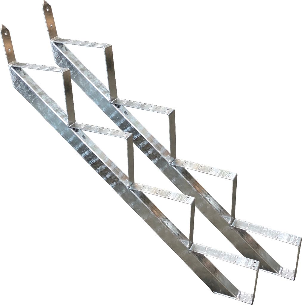 Treppenrahmen 4 stufig Stahl-Treppe Verzinkt Treppenholm Geschosshöhe 72cm