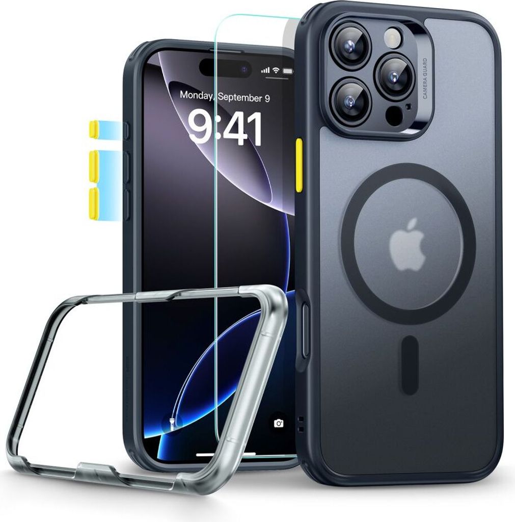 Esr Classic Pro Set Halolock Magsafe Iphone 16 Pro Frosted Schwarz