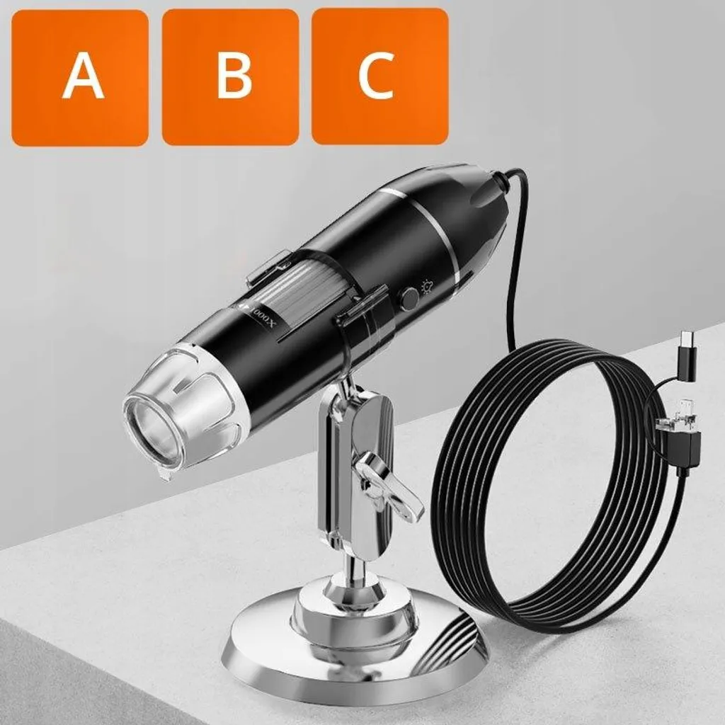 Microscope numérique USB 1600x avec 8 LED réglables pour PC et Android - 5