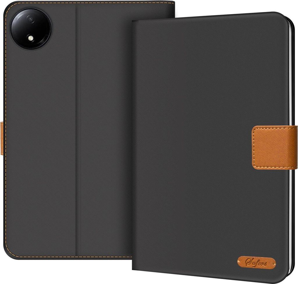 Conie Tablet Klapp Tasche für Xiaomi REDMI Pad SE 8.7 Kartenfach Rundumschutz Book Hülle mit Aufstellfunktion in Grau