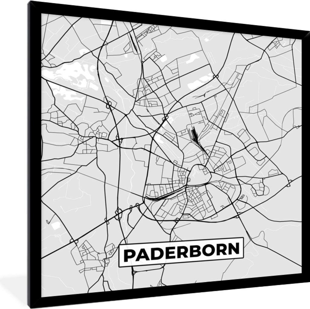 MuchoWow® Gerahmtes Poster Karte - Stadtplan - Deutschland Produktbild 