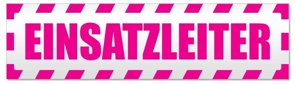 Kiwistar Einsatzleiter gestreift Magnetschild Schild magnetisch - 60cm Pink - Magnetfolie für Auto PKW Kfz