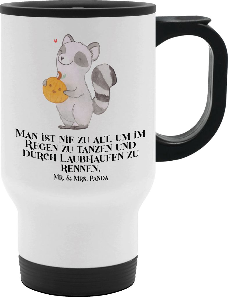 Mr. & Mrs. Panda thermosbecher Waschbär Kürbis - Weiß - Geschenk, Schenken, Süßes Sonst Gibt's Saures, Halloween Deko, Thermobecher Mit Spruch...