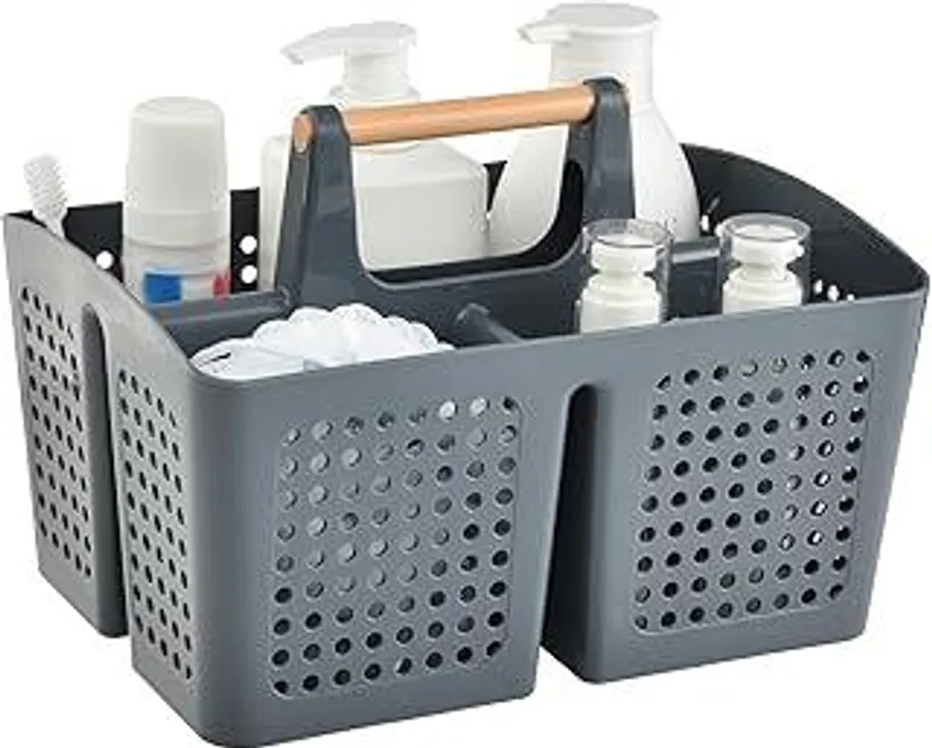 VITEVER Cestino Doccia Portatile Grigio | Organizer Bagno Dormitorio