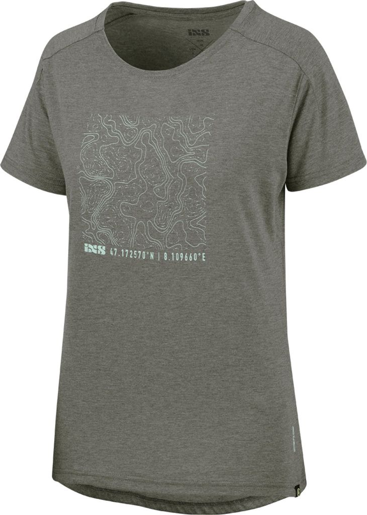iXS Damen T-Shirt Flow Contour Tech Tee , Graphit - Grau, 34