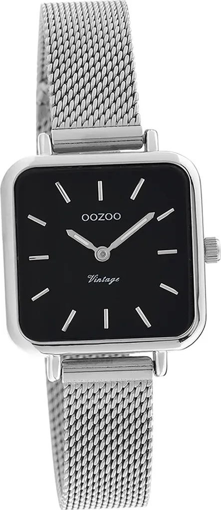 Oozoo orologio da donna a maglia metallica orologio analogico al quarzo bracciale argento Serie Vintage D2UOC20262