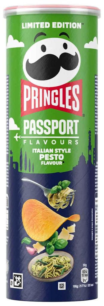 Pringles, confezione "Passport Flavours", gusto pesto Immagine del prodotto  Immagine generata dall'IA