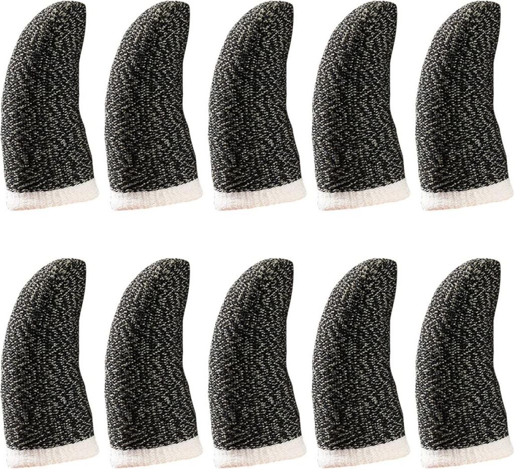 10 Stück Anti Schweiß Fingerhüllen Für Handyspiele Elastische Daumenmanschetten Aus Schwarzem Kupferfaser Material Kompatibel Mit Gamecontrolle...