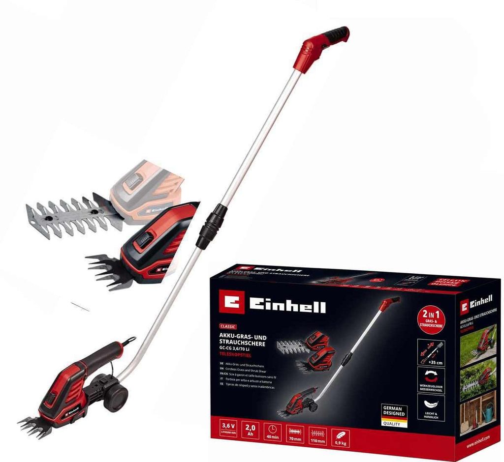 Einhell Akku-Gras und Strauchschere GC-CG 3,6/70 Li 3,6 V, Produktbild 