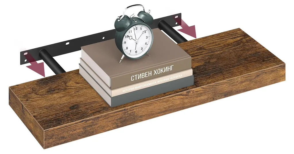 Étagère murale pour cadres et décoration de salon brun rustique 60cm
