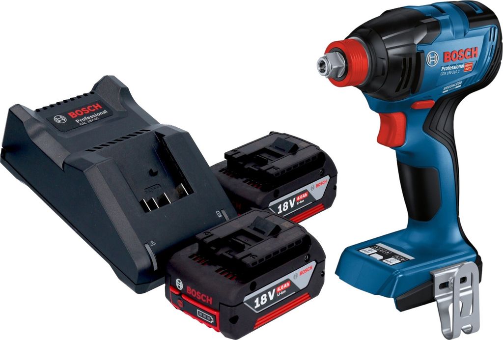 Bosch GDX 18V-210 C Professional Akku Drehschlagschrauber 18 V 210 Nm Brushless + 2x Akku 4,0 Ah + Ladegerät