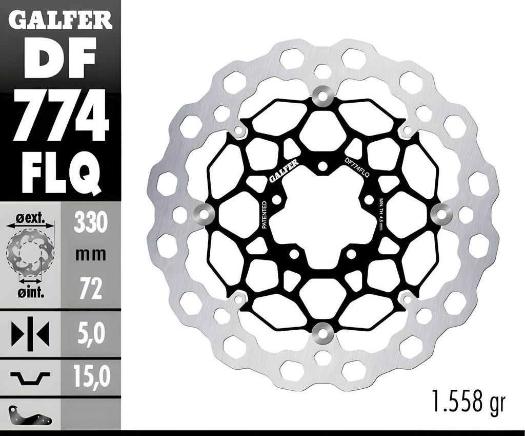 Set di dischi freno Galfer 2x DF774FLQ CUBIQ® flottante Immagine del prodotto 