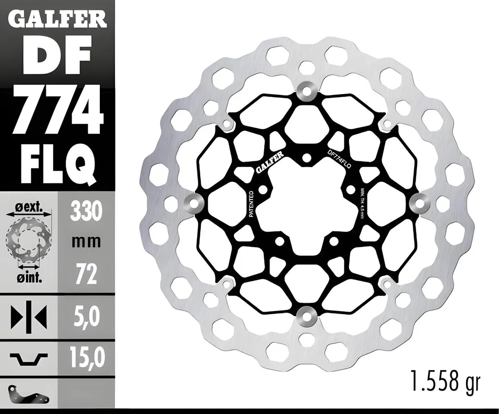 Kit Disques de Frein Galfer DF774FLQ CUBIQ Avant pour Ducati Panigale V4