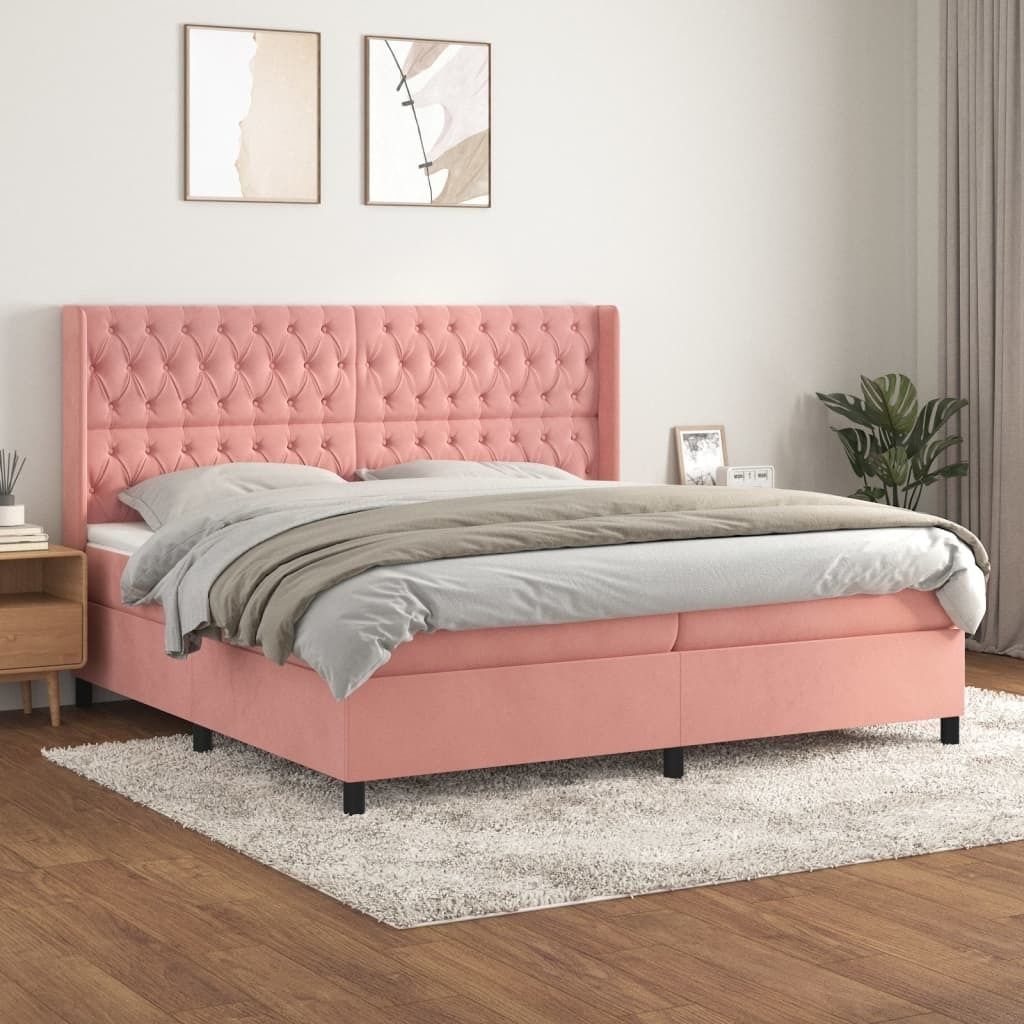 Maison Exclusive - Boxspringbett mit Matratze Rosa 200x200 cm Samt