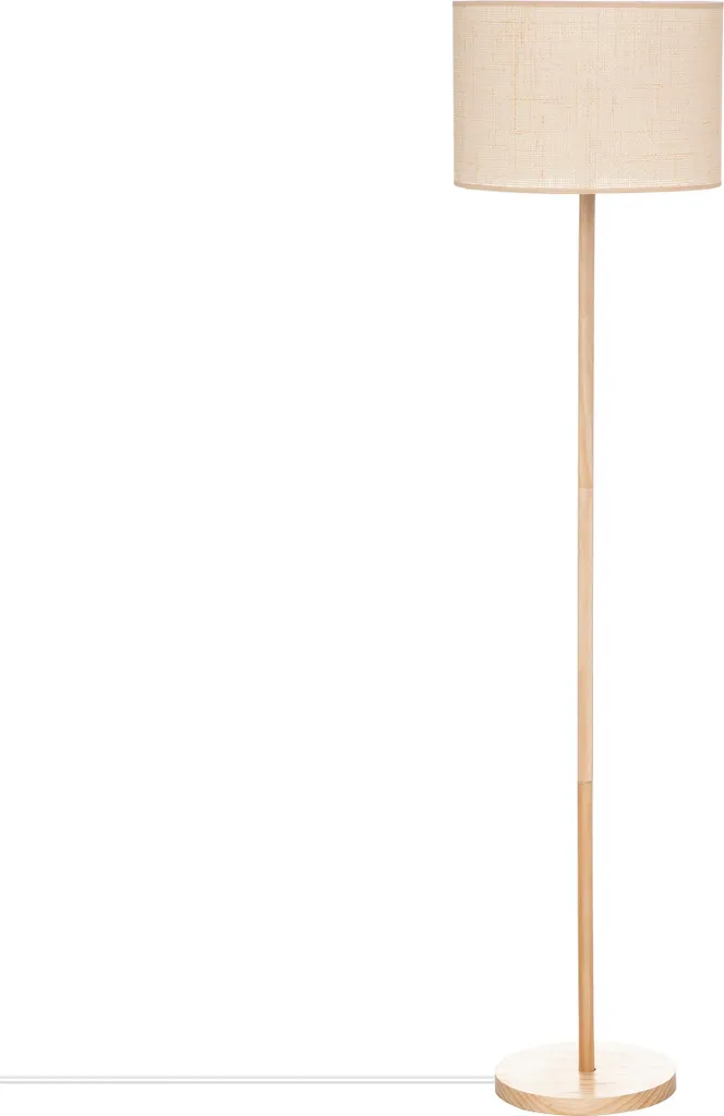 Lampada da Terra DELLA 149,5 cm - Paralume Beige in Pino per Famiglia