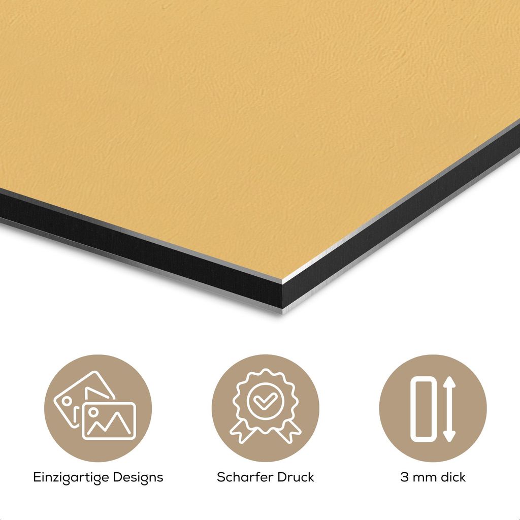 MuchoWow Wanddekoration Metall Metallbild Wandkunst 80x60 cm Dose - Minimalistisch - Blau - Illustration MuchoWow Aluminium Gemälde - Alubild