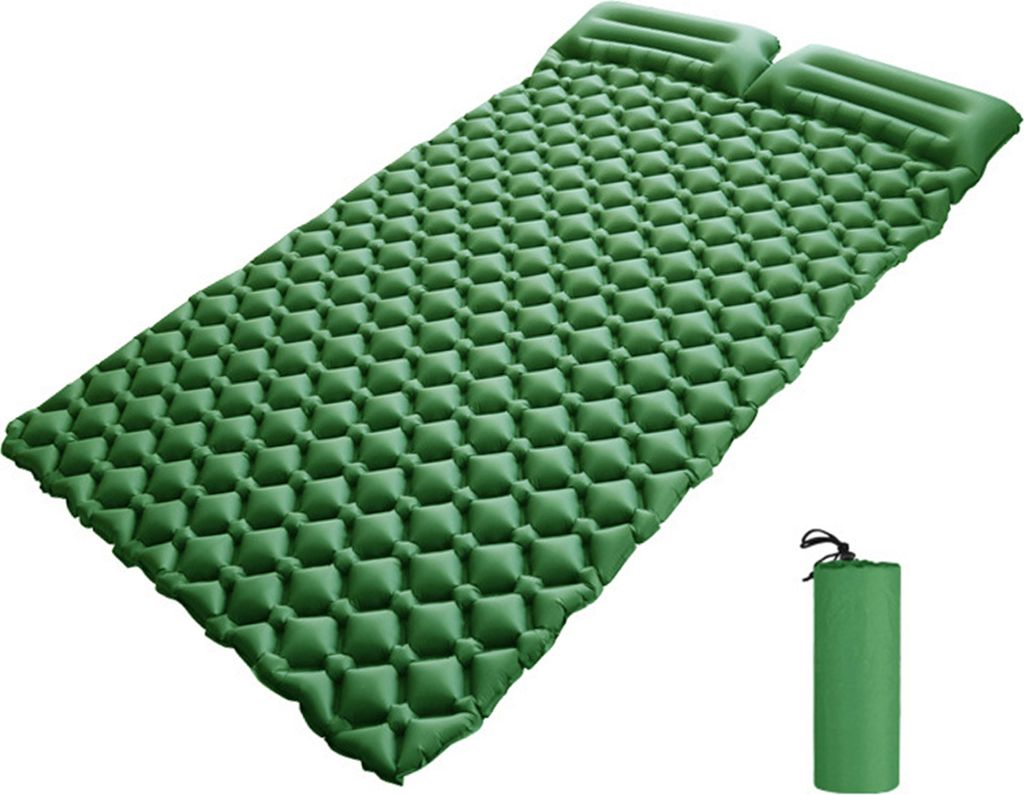 Aufblasbare Doppelschlafunterlage mit Kissen 2 Personen Camping Luftmatratze fuer Zelt Outdoor Backpacking Reisen Wander Picknick