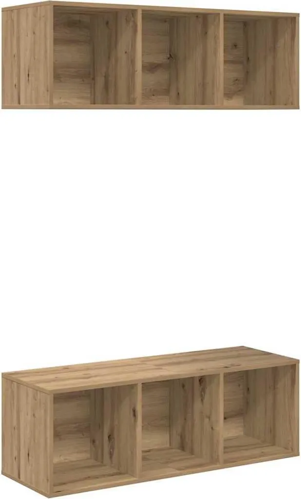 vidaXL Mobile TV a Parete 2 Pezzi Rovere Artisan 37x37x107 cm Offerta