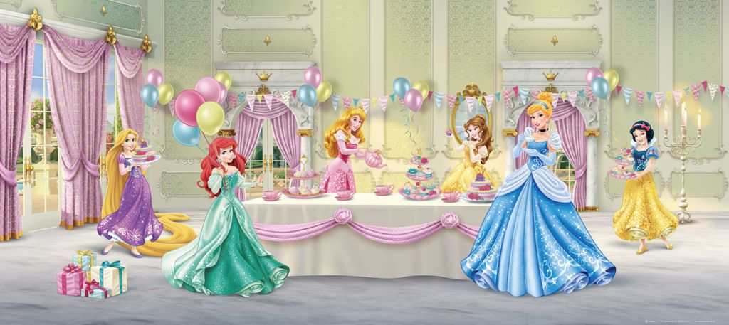 Disney Poster Prinzessinnen Grün, Rosa und Gelb - 600880 - 202 x 90 cm