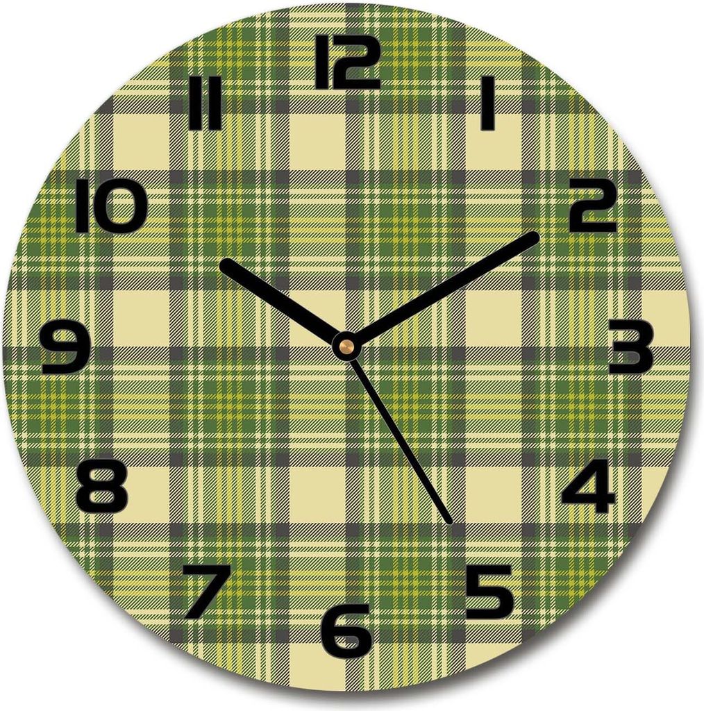 Wanduhr aus Glas 30fi Glasbild Glasuhr Gehärtetes Glas - schwarze-zeiger - Green trellis