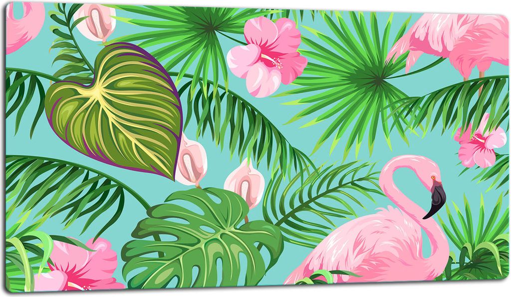 Glasschneidebrett Herdabdeckplatte Glaskeramikkochfeld Universal 52x30 cm Flamingo
