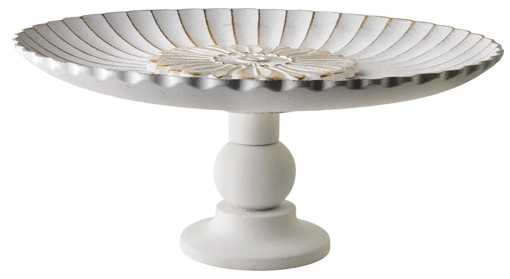 Coupe Décorative pour Centre de Table Salon Blanc et Or Mondex 31cm