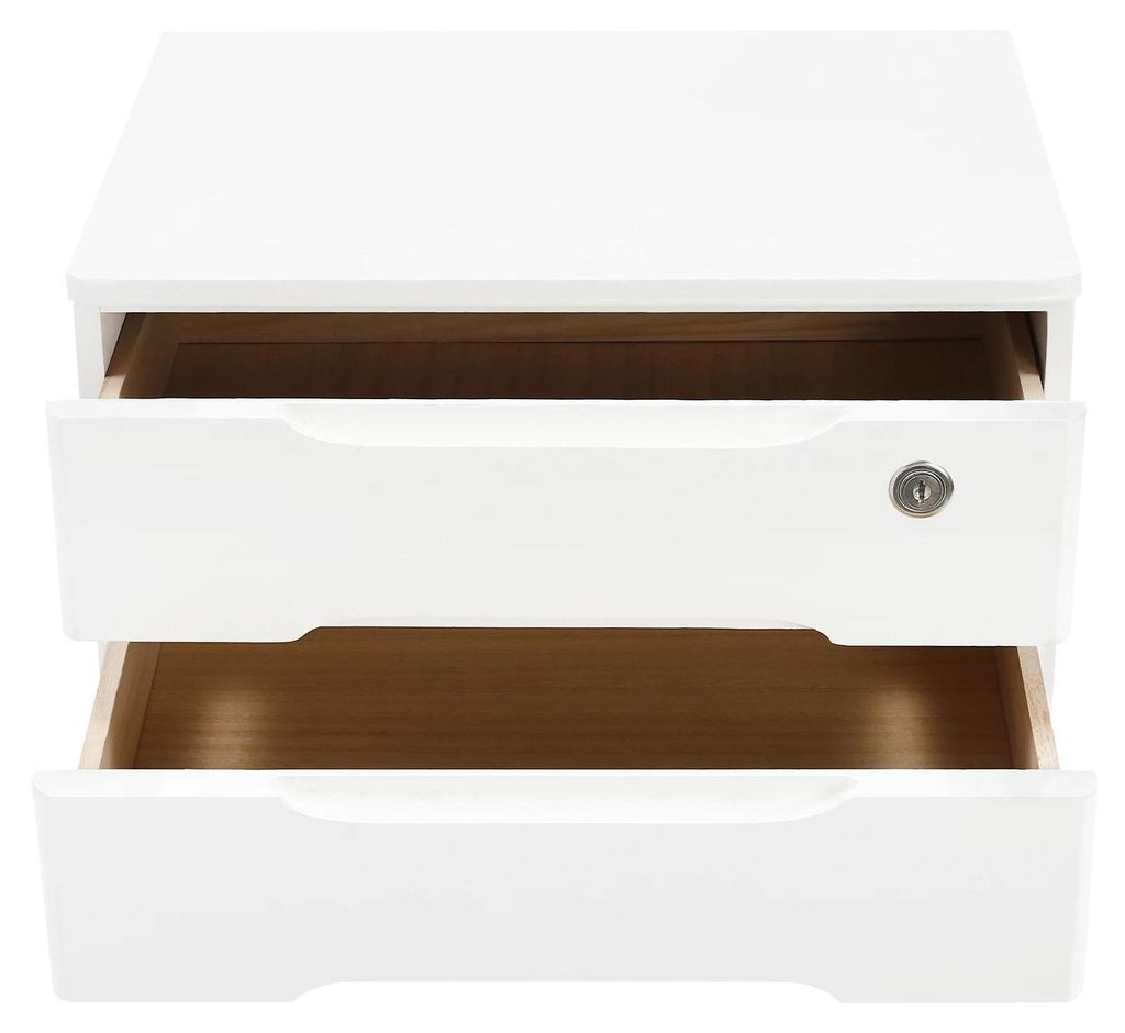 Schreibtisch Aufbewahrungsbox aus Holz - Schubladen Organizer - 2-stöckiger Desktop Organizer - Abschließbare Schubladen - Büro Dokumentenablage...