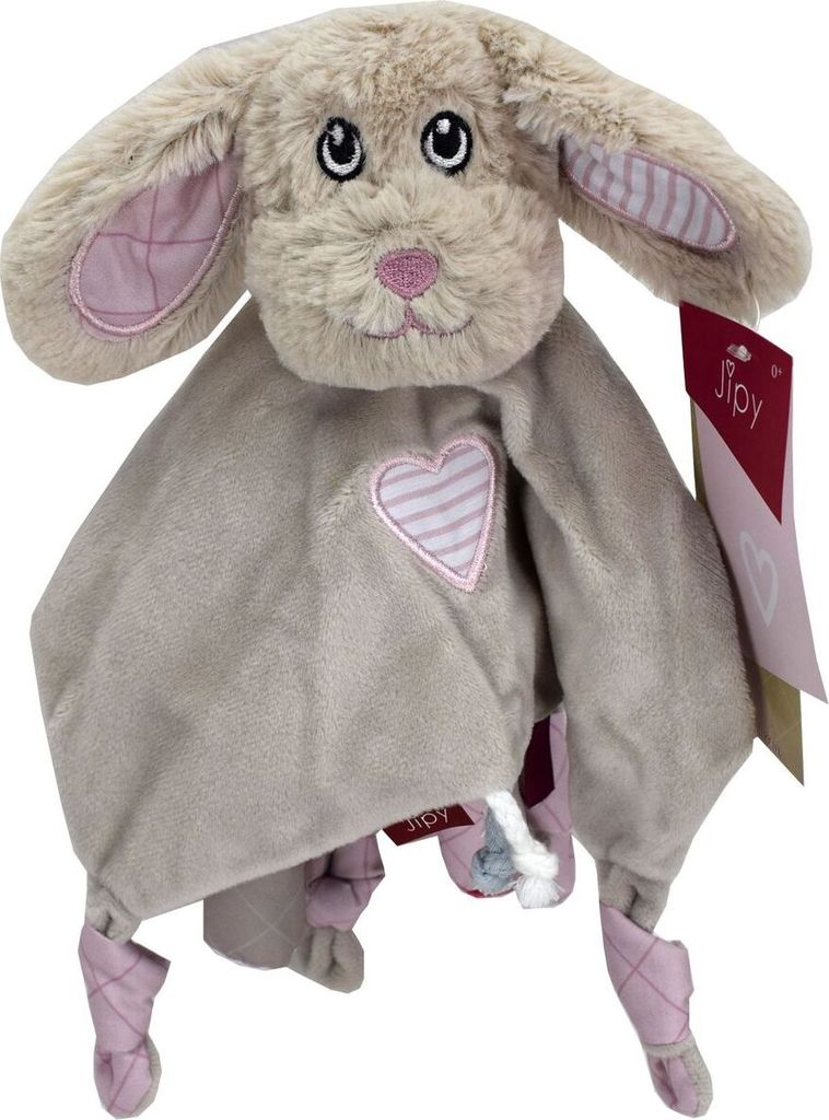 Jipy Baby Schmusetuch rosa Schnuffeltuch De Luxe Kuscheltuch mit Rassel