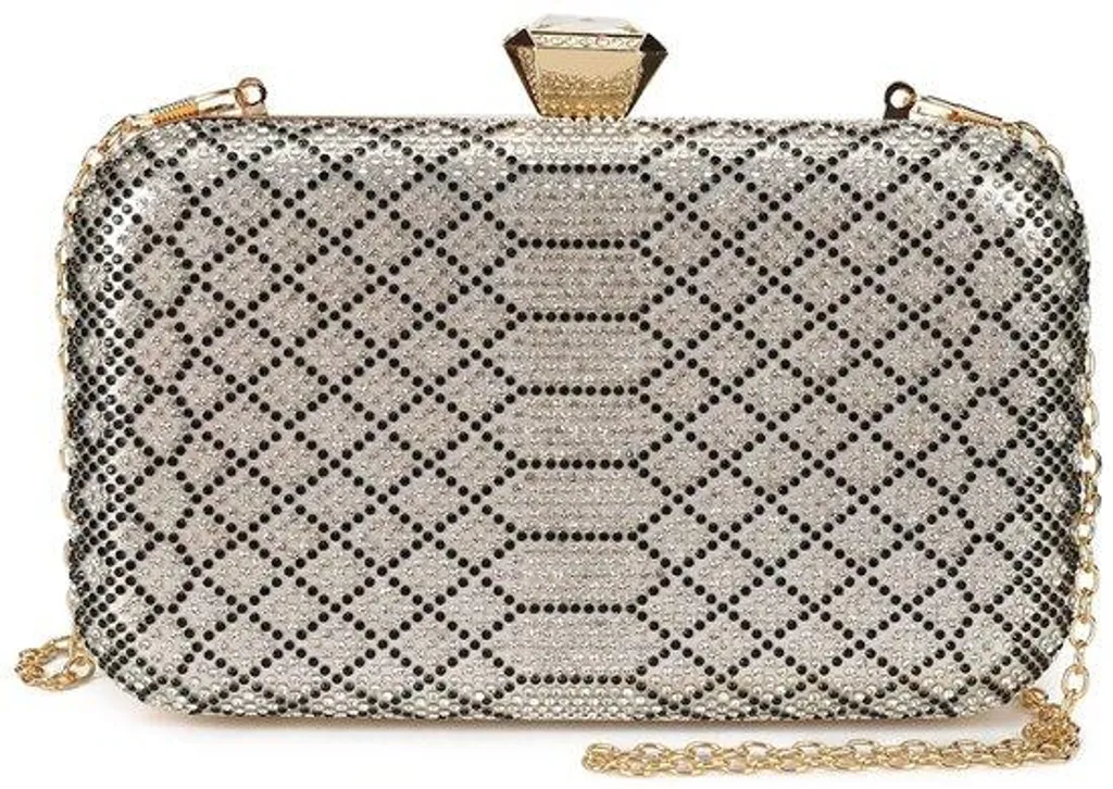 Pochette de soirée pour femme à strass brillants - Sac à main noir