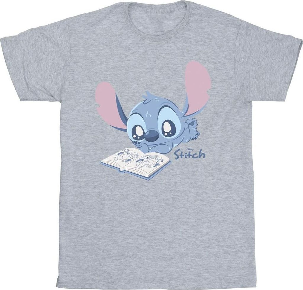 Lilo & Stitch - "Reading Lying Down" T-Shirt für Mädchen BI53936 (104) (Sportgrau)