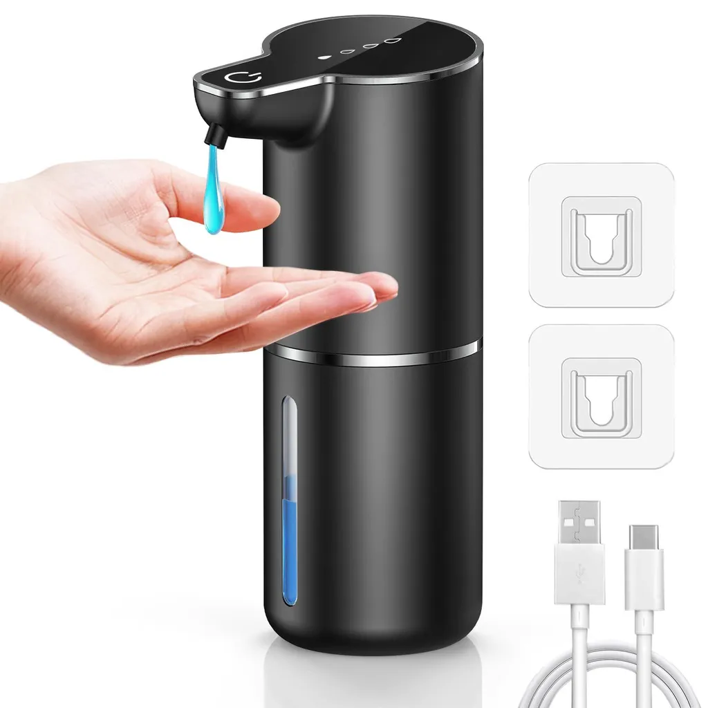 Distributeur de savon automatique noir mural USB avec capteur infrarouge
