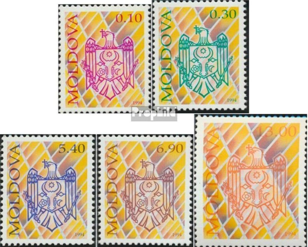 Briefmarken Moldawien 1994 Mi 113-117 (kompl.Ausg.) postfrisch Wappen