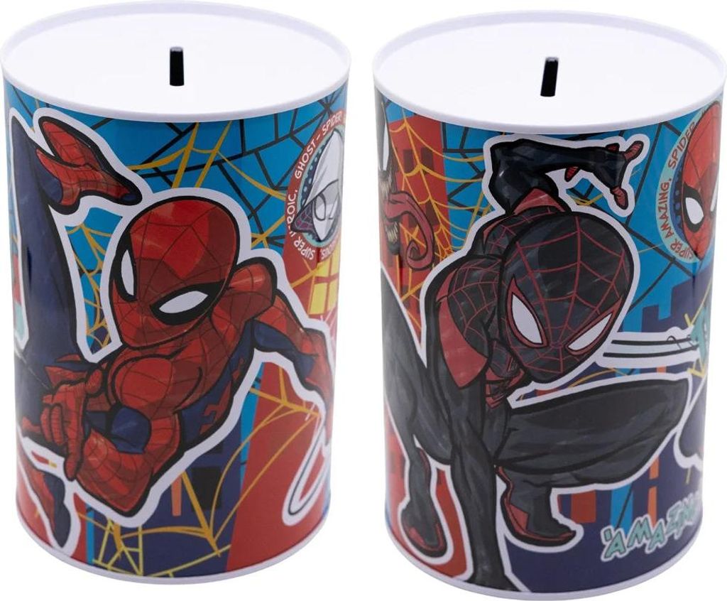 Marvel Spiderman Kinder Jungen XL Spardose Sparschwein aus Weißblech