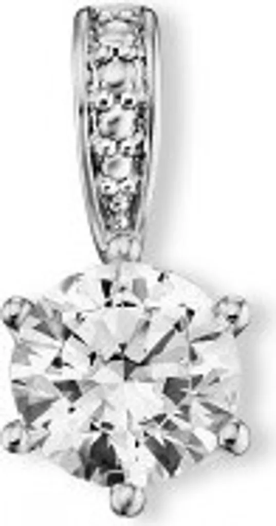 Pendentif en or blanc 333 et zirconium étincelant - Bijou classique