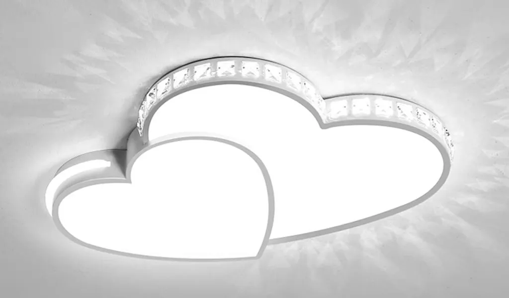 Plafonnier design cœur 24W à LED et cristaux luxe pour éclairage intérieur