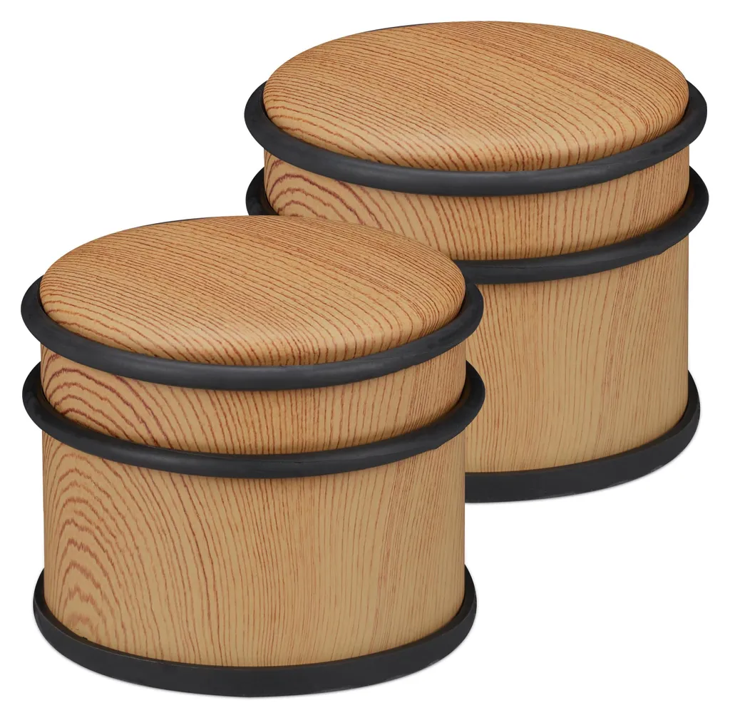 Butoirs de porte hauts en inox aspect bois pour portes lourdes Ø 9,5 cm