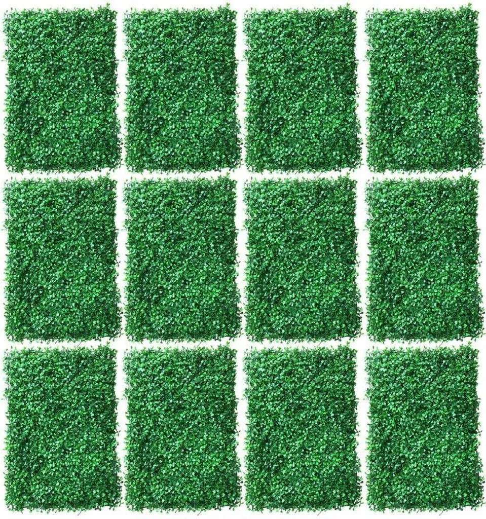 Haie Artificielle 12 Dalles 40x60cm pour Brise-Vue de Balcon et Terrasse