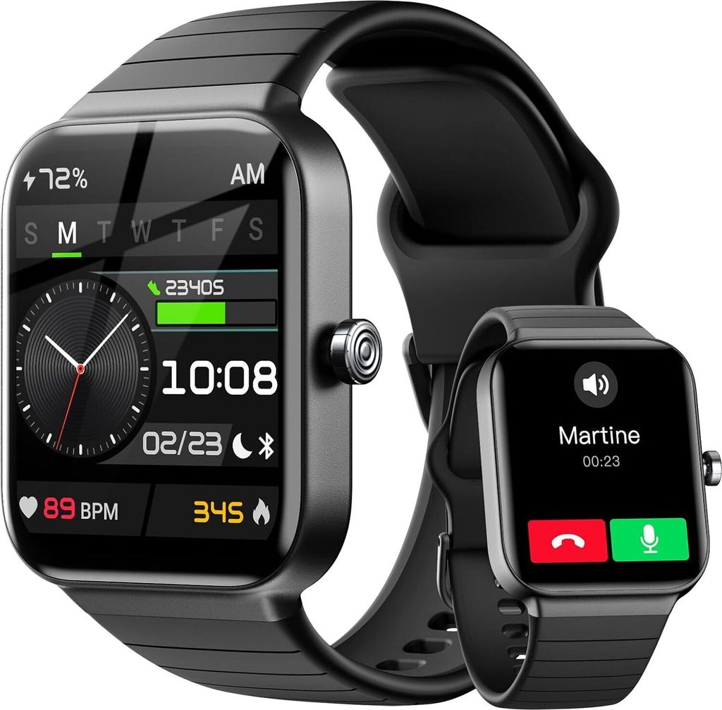 Smartwatch IDW15, Bluetooth, IP68, per Android/iOS, nero Immagine del prodotto 