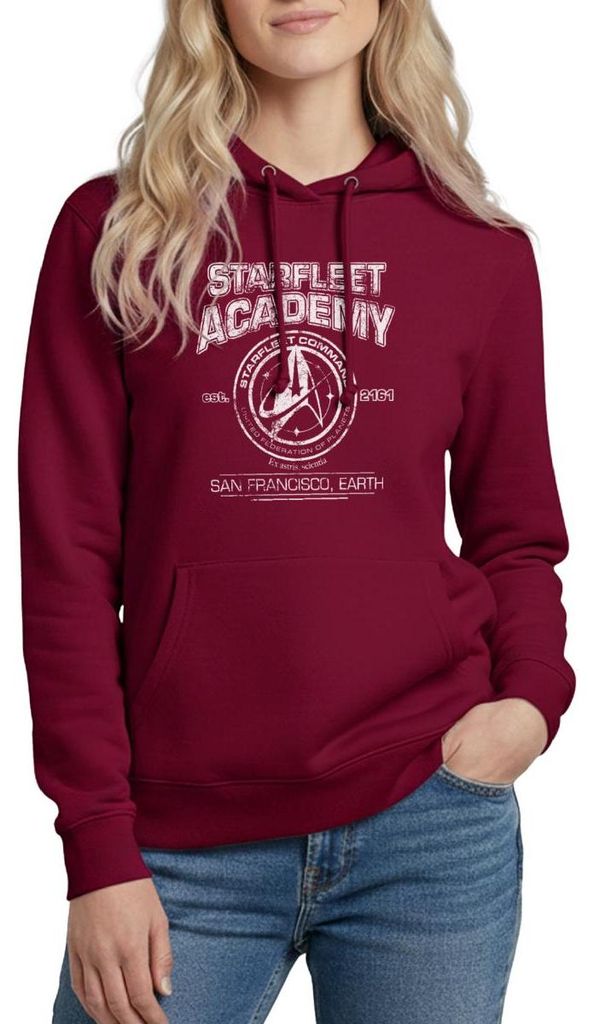 Spreadshirt Star Trek Discovery Starfleet Academy Damen Hoodie, XL, Bordeaux