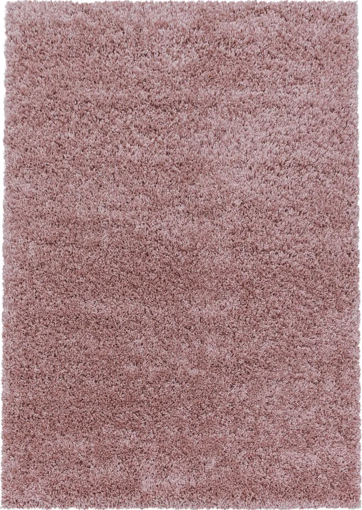 Tapis Rose Antidérapant 120x170 cm Shaggy Doux pour Sol Froid Salon