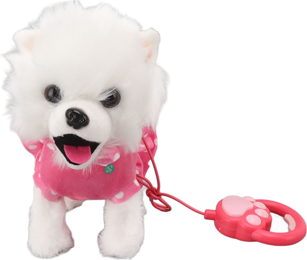 Elektronischer Plüschhund, interaktives Welpe-Singspielzeug mit Fernbedienung, Leine, Geburtstagsgeschenke für Kinder und Kleinkinder, Rosa