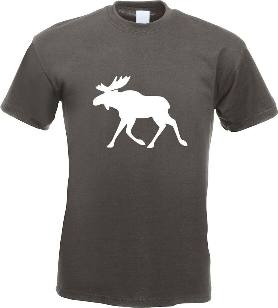 Kiwistar - T-Shirt - Graphit - Elch - Schweden Motiv Bedruckt Funshirt Design Print - mit Motiv Bedruckt - Funshirt Design - Sport - Freizeit - Her...