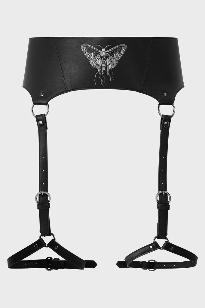 Harnais de Jambe Style Punk en Cuir Vegan Ceinture Leg Harness XS-S Noir - 2