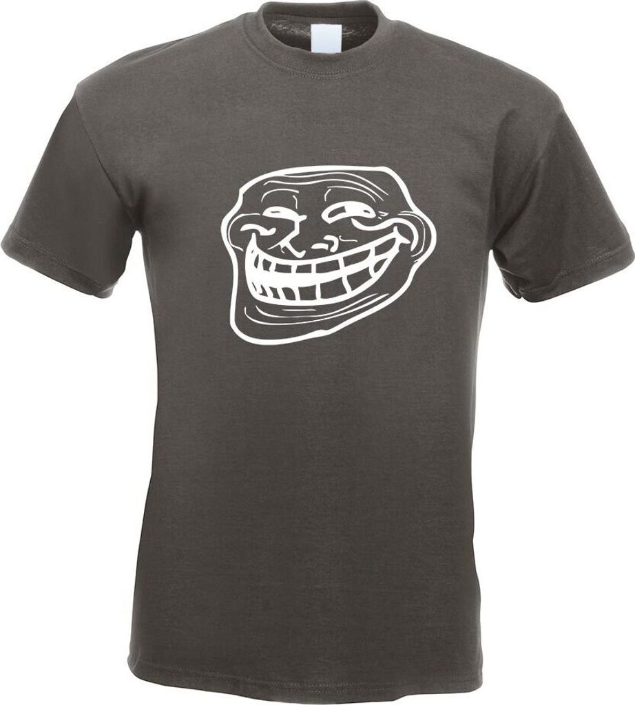 Kiwistar - T-Shirt - Graphit - Troll Face - Coolface Motiv Bedruckt Funshirt Design Print - mit Motiv Bedruckt - Funshirt Design - Sport - Freizeit...
