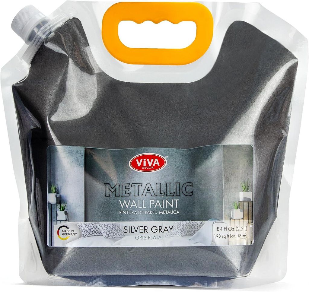 Viva Decor Metallic Wandfarbe Silber-Grau 2,5 l im Beutel, Produktbild 