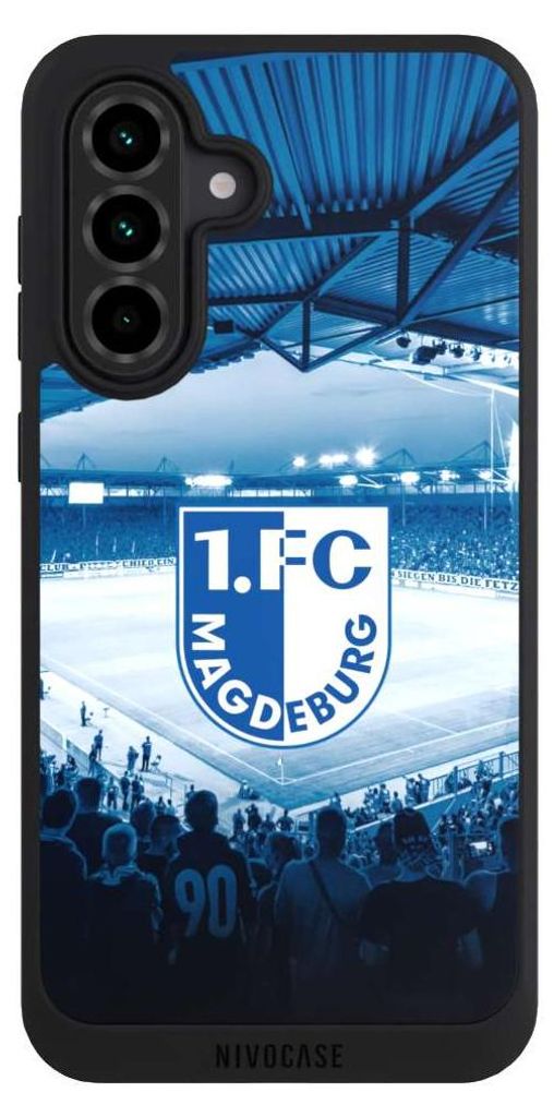 NIVOCASE Handyhülle für Samsung Galaxy A36 5G Hülle NIVOpure Case Schwarz Stadion 1. FC Magdeburg 1. FCM