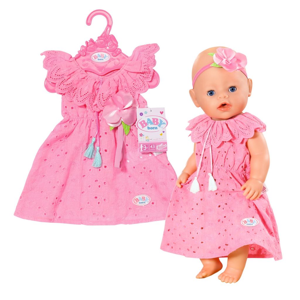 BABY born Blumenkleid 43cm, Puppenkleid rosa aus Produktbild 