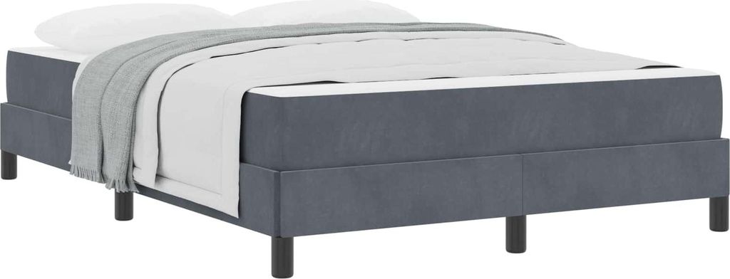 Boxspringbett mit Matratze Dunkelgrau 160 x 200 cm Stoff