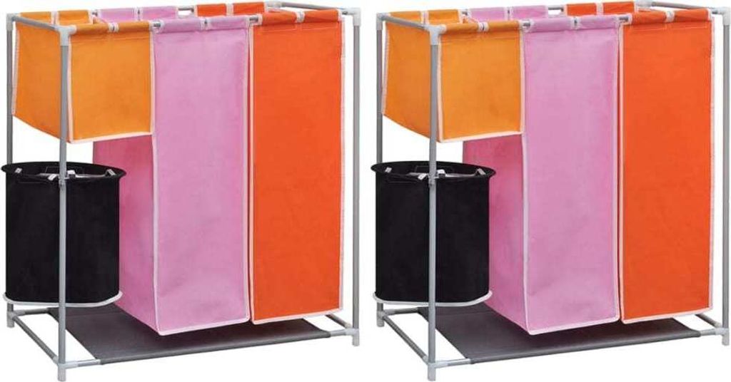 (Robust Möbel)3-Kammer-Wäschekorb 2 Stk. mit Wascheimer NEU962480 - Wäschekörbe